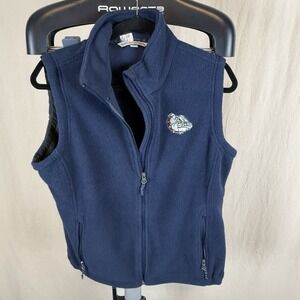 Gonzaga Bulldogs Ladies Large Blue Embroidered Fleece Vest EUC